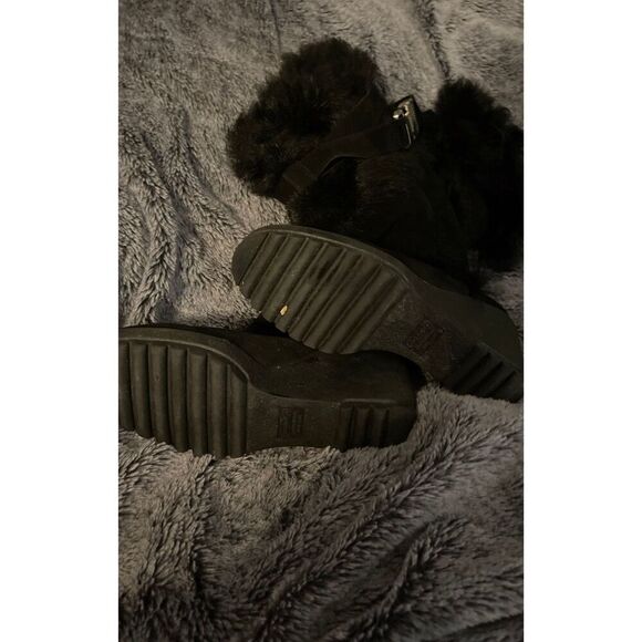 COACH shearling leather & fur Suede sharma wedge Boots p58 G04 - Picture 3 of 11